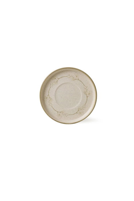 Hermia Juego de tazas de té y platillos de 12 piezas color crema